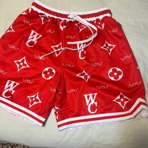 Who cares / collect select Red Designer Patterned Shorts